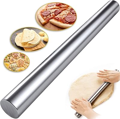 Roller with 15 inch stainless steel pastry for bread - Professional French pastry roll, smooth cylinder - stainless steel pastry roll for cookies, pastries, pizza, pies and pasta.. Get more for less on DIAYTAR Nigeria — Nigeria’s favorite e-commerce platform.