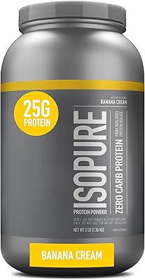 Lactoserum protein isolate powder isopure zero carb of nature's best - 3 lb (banana cream).. Shop with confidence on DIAYTAR Nigeria — quality products and timely delivery.