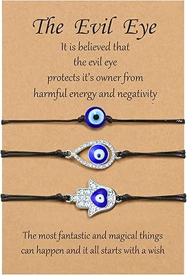 Bracelet against the evil eye, lucky gifts, jewelry against the evil eye, Hamsa 3-piece bracelet adjustable against the evil eye for women and girls.. No more overpriced stores — DIAYTAR Nigeria brings the best to your door.
