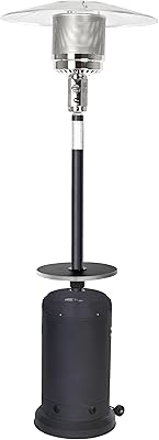 Terrace heating Golden Flame 45,000 BTU [XL series] Black (mat) with bar table and wheels (natural gas).. DIAYTAR NIGERIA brings the market to your fingertips with affordable prices and prompt delivery service.