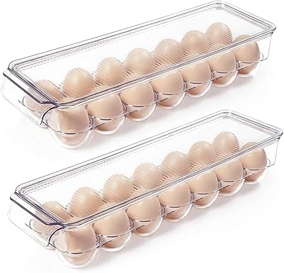 2-piece refrigerator carrier holder, plastic egg storage container, stackable egg tray with cover, transparent storage container for refrigerator that can contain 14 eggs.. DIAYTAR NIGERIA: Your partner in affordable shopping with nationwide delivery in just 5-8 days.