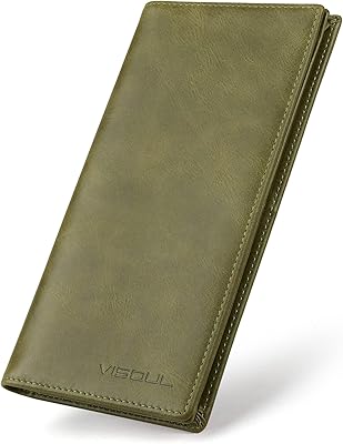 Long portfolios with two leather components for men with 3 compartments for tickets and 12 locations for credit cards, olive green, one size, checkbook portfolio.. DIAYTAR NIGERIA: Connecting Nigerians with affordable products through our expansive e-commerce platform.