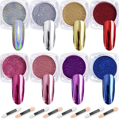 Pot of chromed holographic nail powder, artificial laser reflector, nail polish in artificial resin (A).. DIAYTAR NIGERIA bridges the gap between desire and affordability with nationwide delivery in under 8 days.