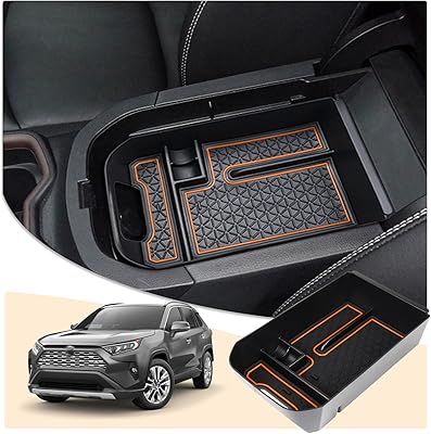 CDVG Storage tray for central console accessories compatible with Toyota Rav4 2020 2021 2022 2023, Storage box for armrest with non -slip carpet (orange).. Why shop anywhere else? DIAYTAR Nigeria has it all, at prices you’ll love.
