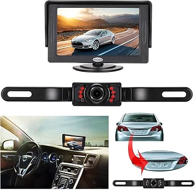 Kit Reversing camera and monitor, 4.3 -inch TFT LCD screen with mirror + CMOS Recheal Camera Grand Angle with 7 LEDs for night vision.. DIAYTAR NIGERIA: Bridging the gap between consumers and quality products with affordable nationwide shipping.