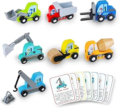 Set of wooden truck toys 7 pieces of wooden construction vehicles with flash cards of educational trucks for children, toddlers, cars for girls girls by vika.. Affordable online shopping is just a click away with DIAYTAR Nigeria.