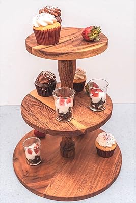 3 -level cake support The Earthy House | Detachable | Handmade | Superior quality | Acacia wood | Wooden cake display - 12+9+7 inches.. Online shopping made simple and affordable — DIAYTAR Nigeria.