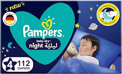 Pampers Baby Dry night layers, 10-15 kg, size 4, 112 units.. DIAYTAR NIGERIA: Transforming online retail with affordable prices and consistent 5-8 day nationwide delivery.