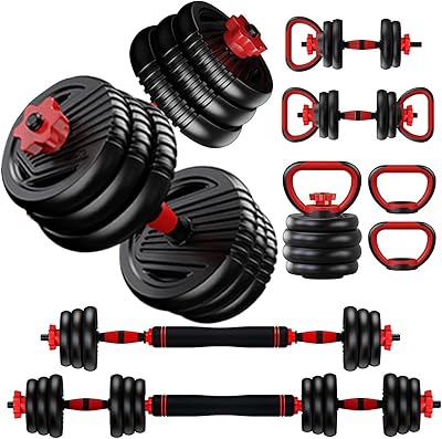 Wenbo set of adjustable dumbbells, free dumbbells, 4 in 1 weight set, dumbbells, dumbbells, kettlebell, push-up, fitness training equipment for men and women.. DIAYTAR NIGERIA: Nigeria's answer to affordable online shopping with reliable 5-8 day delivery guarantee.