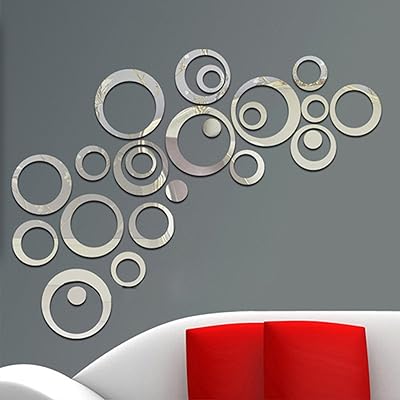OYAO Round Mirror Design Wall Sticker for 24 -room wall decoration (Gray) - Gray.. DIAYTAR NIGERIA brings the marketplace to your home with budget-friendly prices and nationwide delivery.