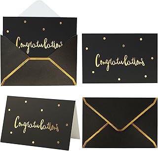 Gold and black greeting cards with envelopes | 36 greeting cards for all occasions, size 4 x 6 inch | New package of diploma delivery cards, diploma delivery card, greeting card.. Embrace a new era of online shopping with DIAYTAR NIGERIA's extensive range and budget-friendly prices.