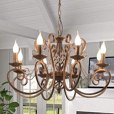 Janeed Ancient Chandeliers, Chandelier Suspended from the Rustic Wrought Iron Design, Suspended Iron Hanging Lights For Living Room Dining Room Kitchen Kitchen, 8 light bronze lights.. DIAYTAR NIGERIA: Your affordable shopping destination with thousands of products delivered in days.