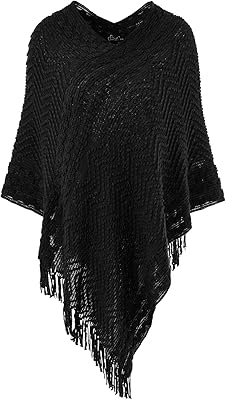 Comfortable and elegant female poncho jacket with rafles rafters and fringes, one size.. DIAYTAR NIGERIA transforms online retail with our affordable platform and dependable shipping service.