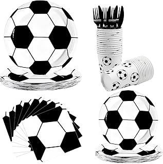 Football party supplies, 120 -piece birthday party tableware comprising paper plates, towels, cups and forks for football celebration sets and party decorations on the theme of football, for 24 people.. Your go-to destination for affordable online shopping, DIAYTAR NIGERIA delivers in under 8 days.
