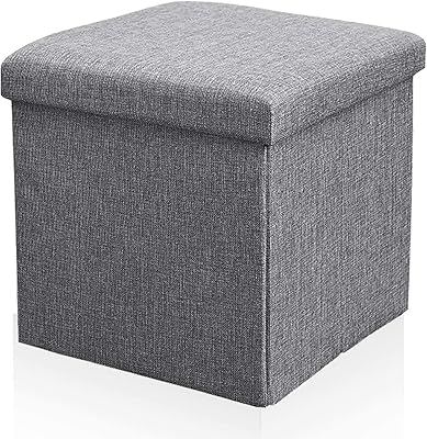 Foldable storage cube with storage footrest with padded square seat with foam cover.. DIAYTAR NIGERIA: Your affordable gateway to thousands of products delivered promptly nationwide.