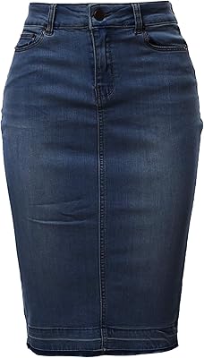 A2Y denim skirt for women, knee length, radiate, slot on the back, skinny denim skirt, dark navy blue yawskm0008, m.. Experience the joy of discovery with DIAYTAR NIGERIA's vast catalog and nationwide affordable delivery.
