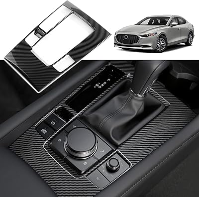 Infocase car gear panel cover for Mazda 3 2020 2021 2022 2023, Carbon style interior accessories - Carbon fiber style.. DIAYTAR NIGERIA: Where shopping is easy, prices are low, and delivery is just days away.