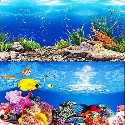 Alikdon 3D double -sided 3D aquarium background for aquarium background decoration, paper poster for wallpaper decoration, photo background decoration (48 x 20 inches, 1 piece).. DIAYTAR NIGERIA connects you with endless possibilities through our affordable e-commerce platform.
