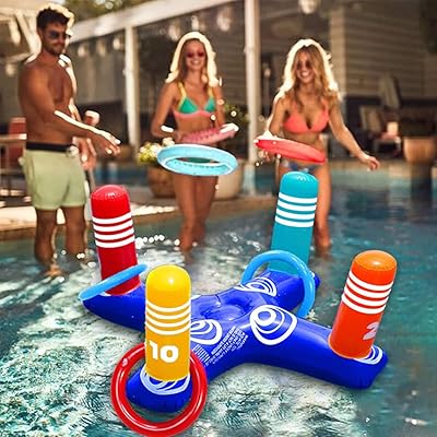 Remozan inflatable rings pool toys with 4 rings for multiplayer water swimming pool, outdoor beach games, funny party gifts for adults.. DIAYTAR NIGERIA transforms online retail with unbeatable prices and consistent delivery timeframes.