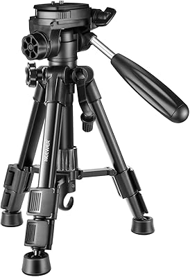 NeoWer Mini Travel Trip 24 "/62 cm, Light and portable aluminum tripod with 3 -way rotating head for digital SLR camera, smartphones, DV video up to 5 kg (T210) (black).. DIAYTAR NIGERIA: Where affordability and variety come together with nationwide 5-8 day delivery.