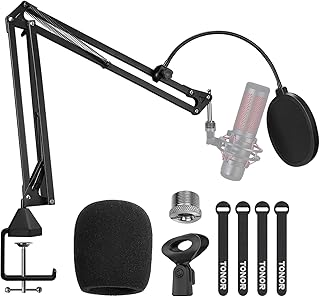 Adjustable tone microphone arm support with anti-pop filter, 3/8 "5/8" adapter, microphone clip, improved robust clip for Hyperx Blue Yeti Rod Elgato etc. Microphones (T20).. Your one-click solution to affordable shopping, DIAYTAR NIGERIA delivers quality products nationwide.