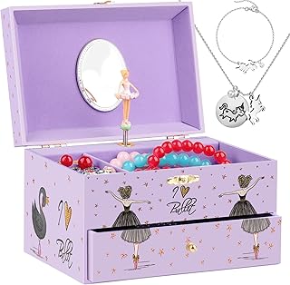 EVOBABY jewelry box for girls Music box Collar and unicorn bracelet with ballerina.. Shop with purpose and save with DIAYTAR NIGERIA's extensive platform and nationwide delivery service.