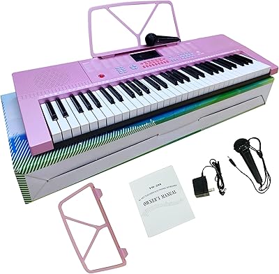 Electronic piano keyboard at 61 keys Yongmi YM-288, ideal for beginners (YM-288-Pink).. DIAYTAR NIGERIA: Connecting Nigerians with their needs through affordable prices and 5-8 day shipping.