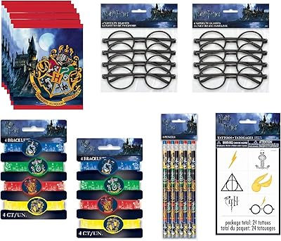 The set of Harry Potter birthday party supplies includes bags, glasses, bracelets, pens and tattoos.. Discover why DIAYTAR NIGERIA is the smart shopper's choice for affordable products delivered nationwide.