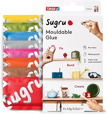 Multitable Multi-Usage Multi-Upro 000950 glue for glue and creative hobbies, red, blue, yellow, gray, green, brown, orange and pink, 8 pieces.. Affordable online shopping is just a click away with DIAYTAR Nigeria.