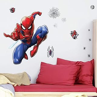 Wall stickers to peel off and glue with spider-man, blue, red and black pattern.. Shop with purpose and save with DIAYTAR NIGERIA's extensive platform and nationwide delivery service.