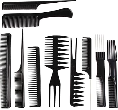 AURETTI 10 pieces set of hair comb, set of professional living room shaving comb for men and women, black plastic hair comb with wide and flexible teeth.. Big selection, small prices — shop now on DIAYTAR Nigeria.