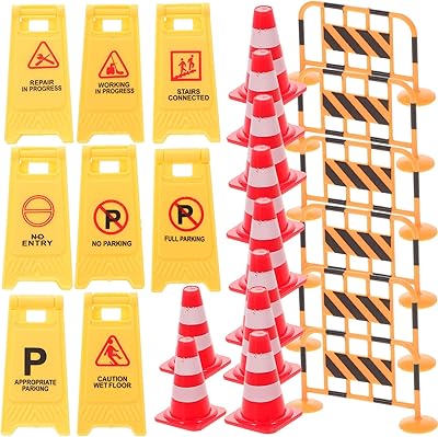 STOBOK 1 Set of mini simulation signaling panels, mini traffic barrier cone to pretend to play and educational.. DIAYTAR NIGERIA delivers on our promise of extensive selection and budget-friendly nationwide shipping.