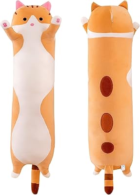 Soft cotton sleeping pillow, long cotton sleeping pillow, pillow filled with pretty cute cat, cute plush doll toy gift for children and girlfriends (brown).. From essentials to electronics, DIAYTAR Nigeria ships your order in no time.