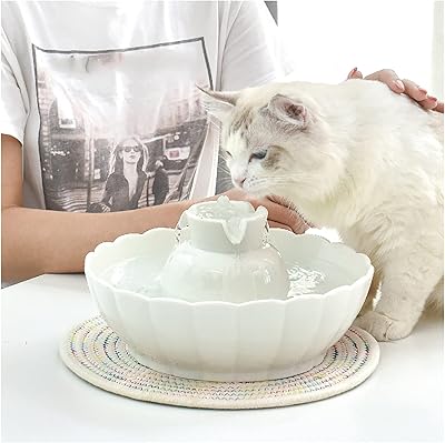 Cat water fountain, ceramic water fountain for pets, 2.1 l porcelain water fountain for cats and dogs, automatic water dispenser, ultra silent.. Whether you're in Lagos, Abuja, or anywhere in between, DIAYTAR Nigeria ensures your online shopping experience is smooth, affordable, and fast.