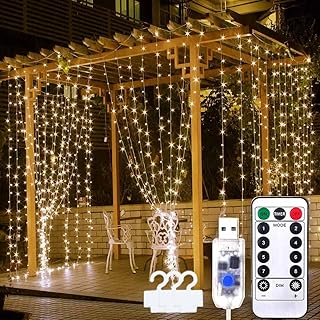 Decorative lights flashing at 300 LEDs, 9.8 feet outdoor fairy curtain with remote control, 8 modes for wedding festival, house, garden, bedroom, hot white.. Shop anytime, receive on time — only with DIAYTAR Nigeria.