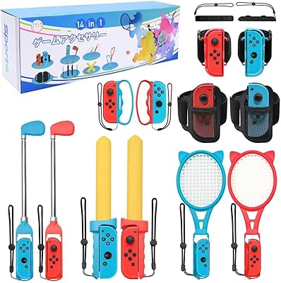 Set of Switch sports accessories, 14 in 1 family sports game accessories kit for Switch sports games, including tennis rackets, swords, golf clubs, boxing handles, legs and wrist straps.. Shop electronics, clothes, and everything in between on DIAYTAR Nigeria.