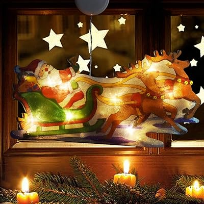 Christmas lights Christmas lights with LED Decoration Silhouette Double side Father on sleigh.. Unlock access to a wide range of products with DIAYTAR NIGERIA's affordable e-commerce platform.