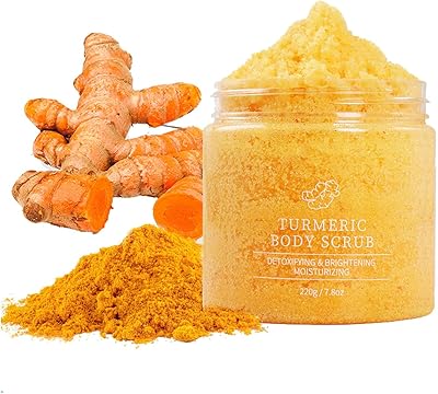Exfoliating cream for the body with turmeric - 220 g natural turmeric scrub to soften and hydrate the skin care cream for the body.. DIAYTAR NIGERIA combines extensive variety with budget-friendly prices and prompt nationwide delivery.