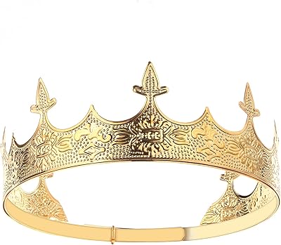 Crown of medieval king for men, royal crown accessories for boys, one size, plastic metal glass.. Shop smart, shop DIAYTAR - Nigeria's most affordable e-commerce platform with nationwide delivery.