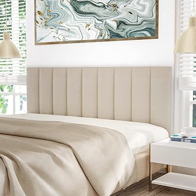 TPFT Wall Capitlied Wall headboard, acoustic headboard to take off and stick for Queen bed, floating headboard for university dormit, 9 10 "x 24" package, beige beige, beige.. Shop with confidence at DIAYTAR NIGERIA, offering thousands of products with budget-friendly shipping.