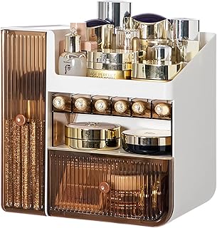 Make -up organizer luxury cosmetic storage box with 3 -layer with drawer.. Your trusted marketplace, DIAYTAR NIGERIA offers comprehensive selection with budget-friendly delivery.