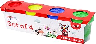 Moon Dough Creations Lot of 4 - matching plasticine for children - Non -toxic plasticine for arts and manual work from 3 years old - Multicolor toys in DIY clay for gifts and birthday party - 4 x 84 g.. Quick delivery. Quality products. Great deals. That’s DIAYTAR Nigeria.
