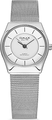 Women's analog watch 32 mm in mesh with white round dial and silver bracelet from the Classic_ Collection (00sgm002i083), white, one waist, bracelet.. Shop with confidence at DIAYTAR NIGERIA, Nigeria's premier affordable e-commerce platform.