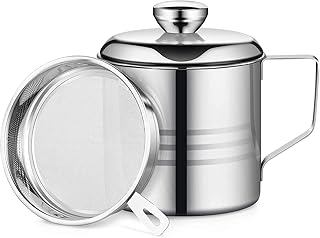 1.2 l stainless steel oil coach, oil storage box with colander and lid. The non -slip plate is suitable for storage of oil and frying and cooking fat.. Get the deals you love and the delivery speed you need at DIAYTAR Nigeria.