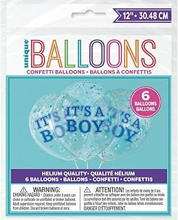 Unique transparent balloon it's a boy with confetti, 6 pieces, 12.. DIAYTAR NIGERIA promises affordability and variety with every purchase, delivered in 5-8 days.