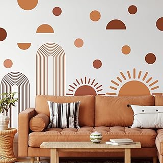 20 Pieces Grand Half Sun Wall Stickers Boho Walls in Removable Vinyl Vinyl for Children's Room (Bohemian Style).. Experience satisfaction guaranteed with DIAYTAR NIGERIA's comprehensive platform and quick delivery.
