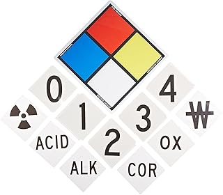 Set of Smartsign NFPA Legend aluminum signs, 18 "x 18", 25.5 "long (dottal tall diamond), black/blue/red/in yellow on white background.. DIAYTAR NIGERIA combines extensive product options with budget-friendly prices, delivered in 5-8 days.