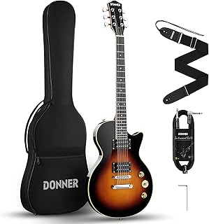 Electric guitar set Donate for beginners, solid body, 39 inches, with case, strap and cable (Sunburst).. Experience retail therapy without the financial stress at DIAYTAR NIGERIA's budget-friendly marketplace.