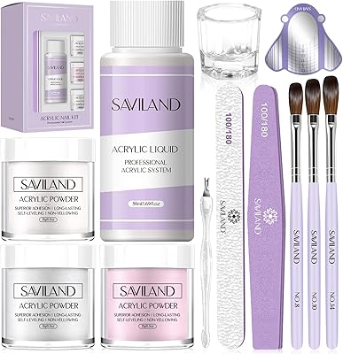 Beginner kit for Safyland acrylic nails - 15 g of transparent/white/pink acrylic powder with brush for shaping acrylic and glass plate, easy to use for beginners at home.. DIAYTAR NIGERIA brings the market to your screen with thousands of affordable products delivered to your door.