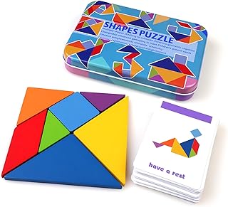 Children's Tangram puzzle box for the development of early childhood skills with 60 cards (120 puzzles).. Experience the future of shopping with DIAYTAR NIGERIA's extensive selection delivered in just 5-8 days.